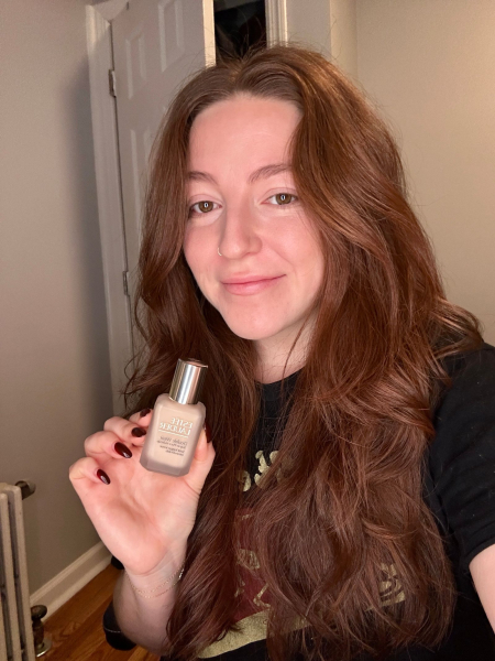 Allure editor Elizabeth Gulino wears the new Estee Lauder Double Wear foundation