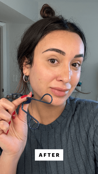 Trakoshis after using the Tweezerman ProMaster Lash Curler